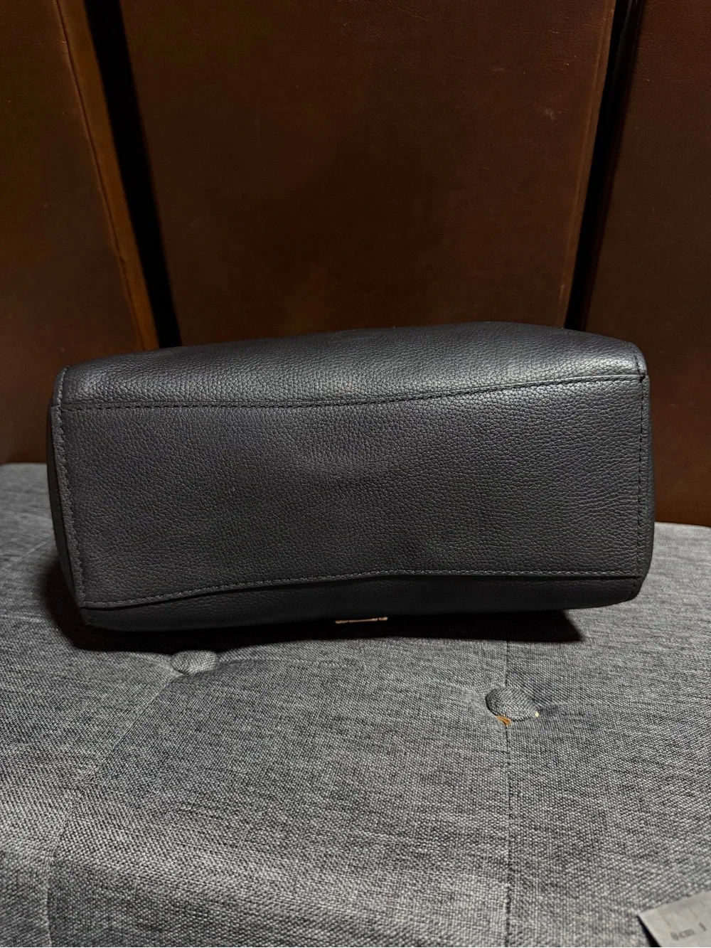 Coach Black Leather Tote with Gold Chain Details